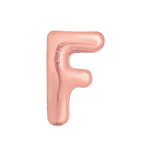 [PF-RGDF-16] Poche de 2 Alu 16" lettre 'F' Rose Gold - Prima