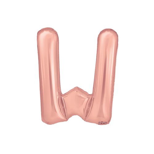 [PF-RGDW-16] Poche de 2 Alu 16" lettre 'W' Rose Gold - Prima