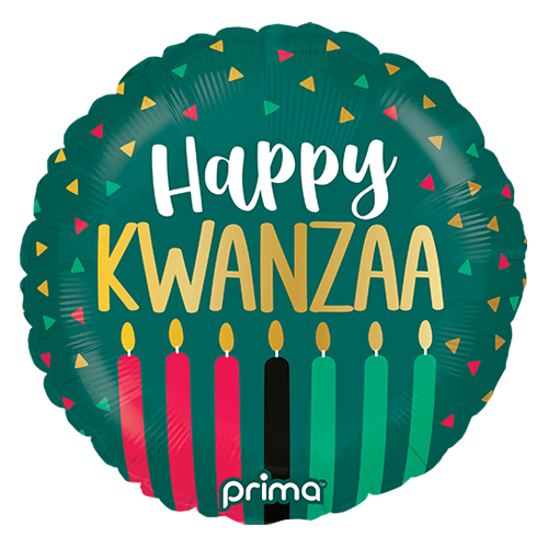 [PF-0056-18] 18" Rond Happy Kwanzaa - Prima