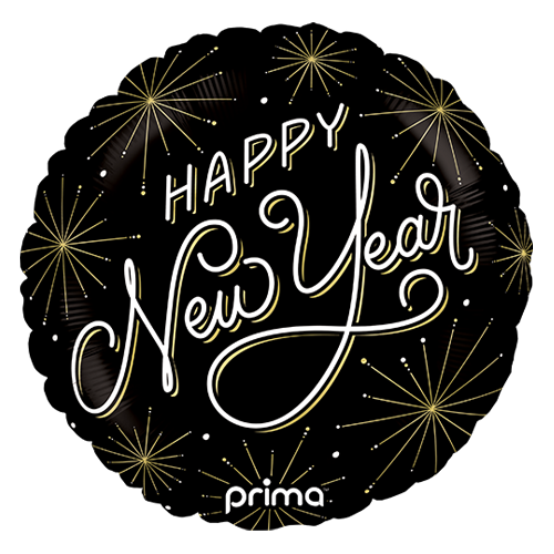 [PF-0021-18] 18" Rond Happy New Year Fireworks - Prima