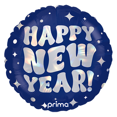 [PF-0020-18] 18" Rond Happy New Year Holographic - Prima