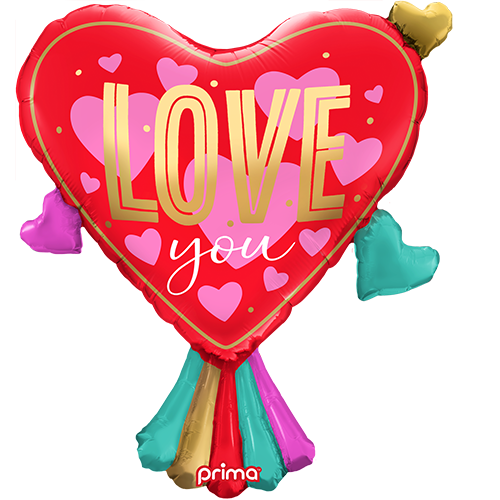 [PF-0096-27] 27" Love You Ruffle Collar Heart Shape - Prima