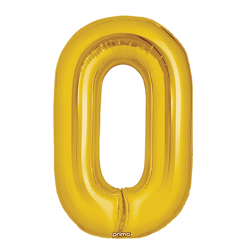 [PF-GLD0-34] 1 alu 34" Chiffre 0 Gold - Prima