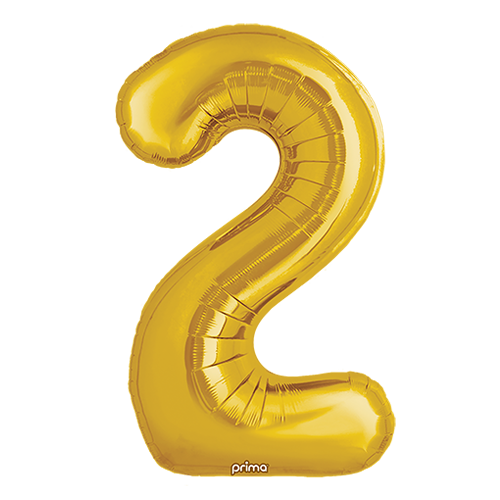 [PF-GLD2-34] 1 alu 34" Chiffre 2  Gold - Prima