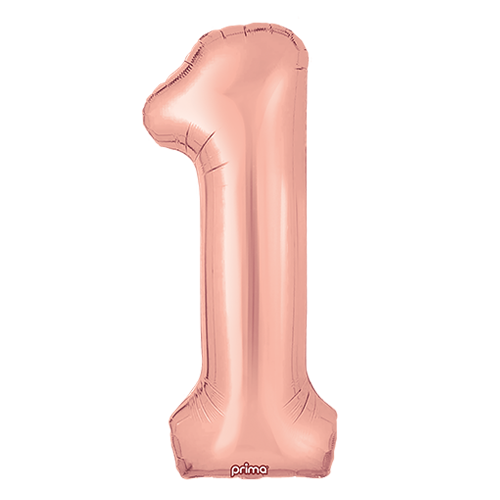 [PF-RGD1-34] 1 alu 34" Chiffre '1' Rose Dorée - Prima