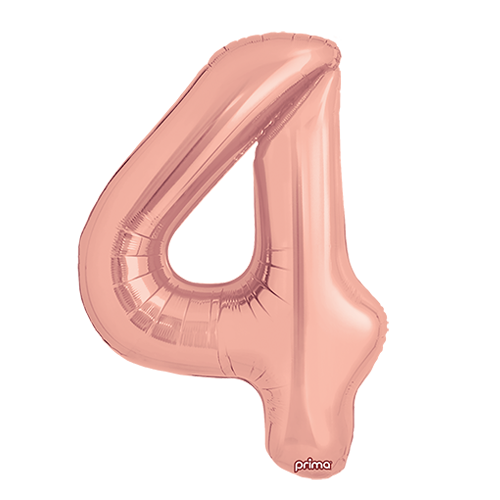 [PF-RGD4-34] 1 alu 34" Chiffre '4' Rose Dorée - Prima