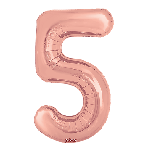 [PF-RGD5-34] 1 alu 34" Chiffre '5' Rose Dorée - Prima