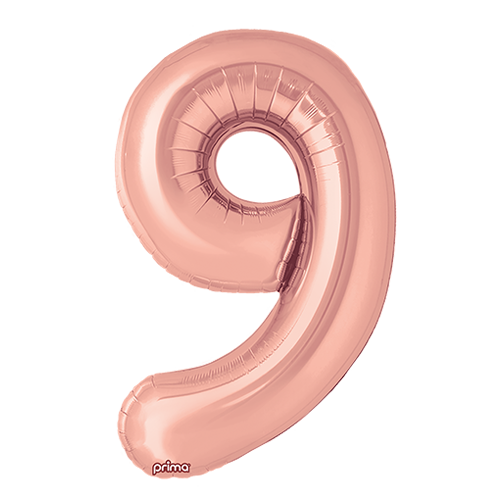 [PF-RGD9-34] 1 alu 34" Chiffre '9' Rose Dorée - Prima