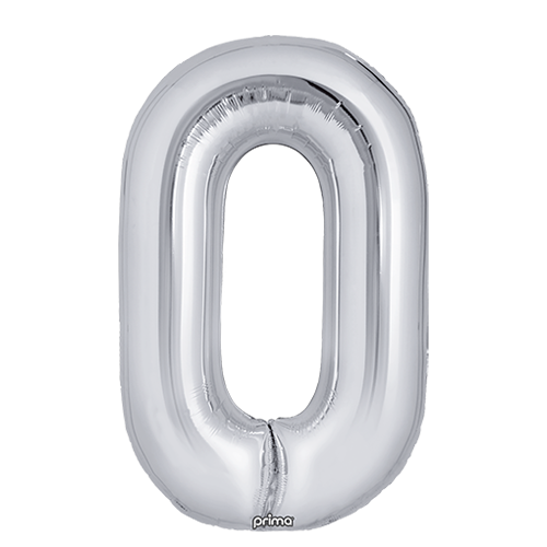 [PF-SLV0-34] 1 alu 34" Chiffre '0' Argent - Prima