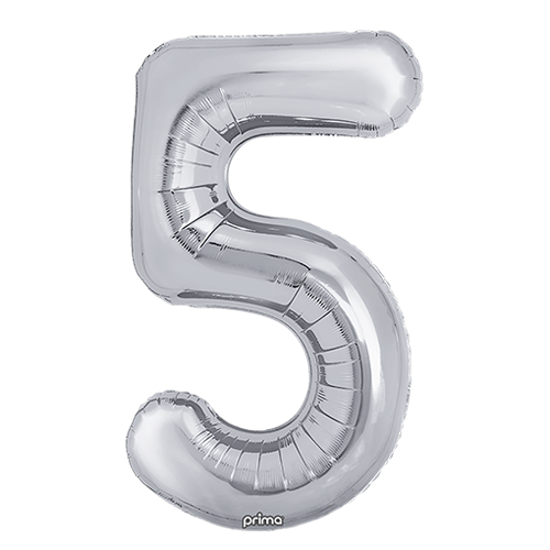[PF-SLV5-34] 1 alu 34" Chiffre '5' Argent - Prima