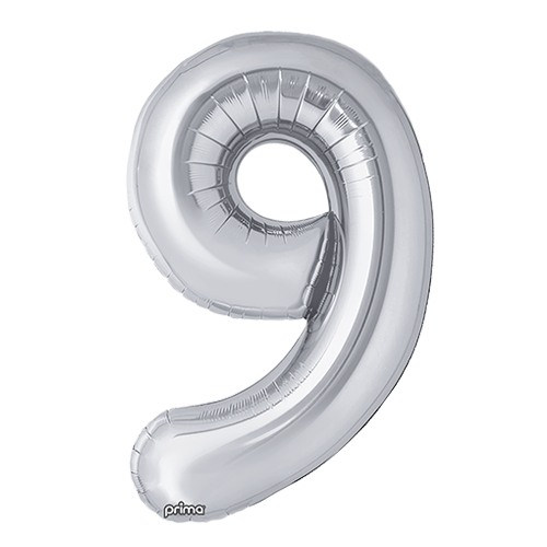 [PF-SLV9-34] 1 alu 34" Chiffre '9' Argent - Prima