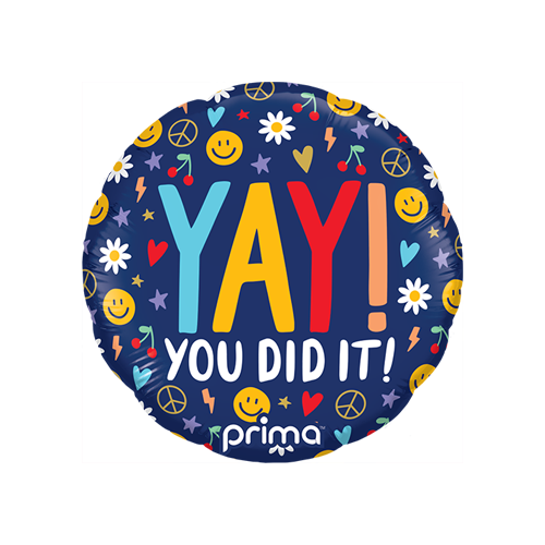 [PF-0155-9] 9" Rond Air-Filled Yay You Did It Groovy Icons - Prima