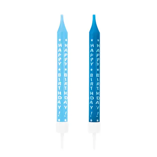 [551518] Lot de 10 Bougies Spirale Paillettés Bleu 6.3 cm 