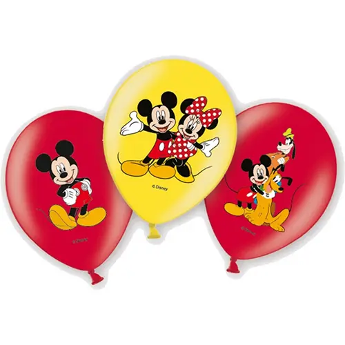 [999240] Poche De 6 Ballons 11" Latex Mickey  - Licence