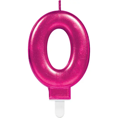 [9901782] 1 Bougie Chiffre 0 Rose 9.3Cm - Amscan