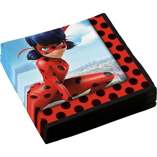 [9902875] Lot De 20 Serviettes 33X33Cm Miraculous - Amscan