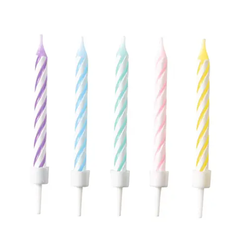 [9904360] Lot de 10 Bougies Spirale Assorties Pastel 6.3 Cm 