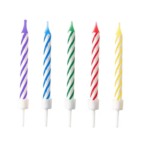[9904361] Lot de 10 Bougies Spirale Assorties 6.3 Cm 