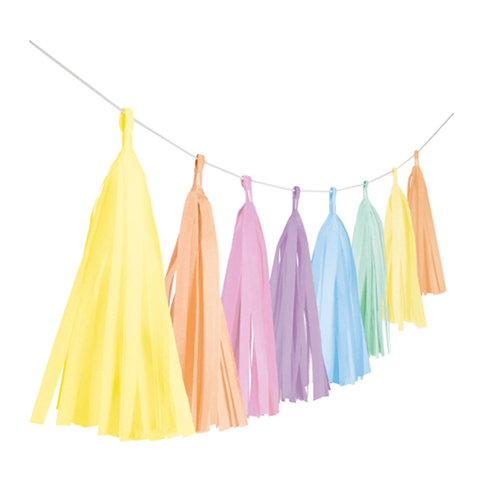 [9904613] Guirlande Pompon Assortie Pastel 3 Mètres - Amscan