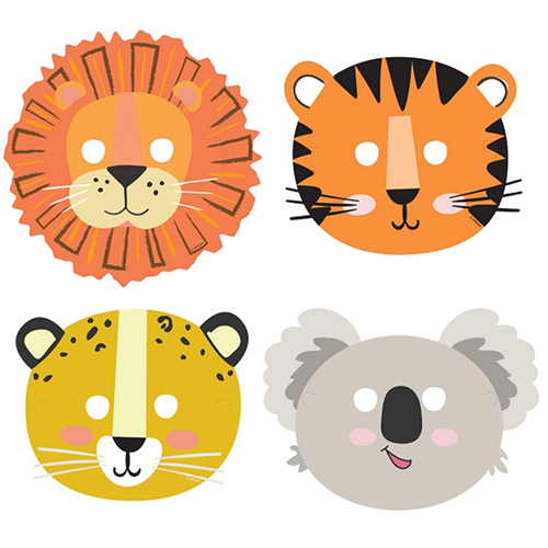 [9909362] Lot De Masque D'Animaux De La Jungle 