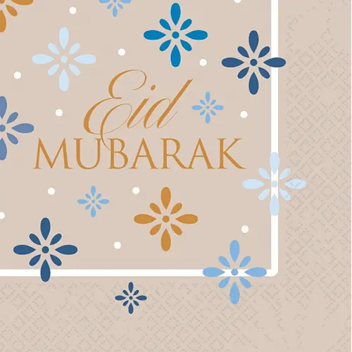 [9913390] Lot De 16 Serviettes 33X33Cm Eid Ramadan 