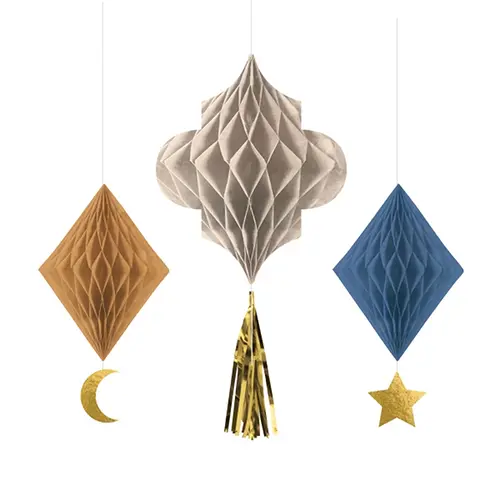 [9913393] Produit gratuit - Lot de 3 Décoration Papier EID Ramadan 