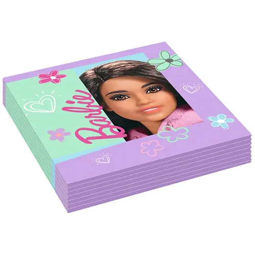 [9915483] Lot De 16 Serviettes 33X33Cm Barbie - Amscan