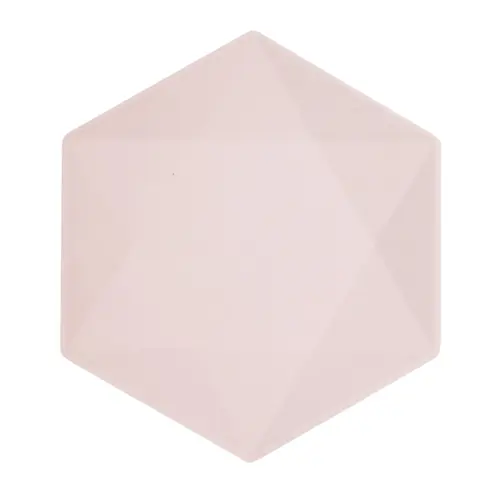 [9918231] Lot de 6 Assiettes Hexagonales Décor Rose 26cm