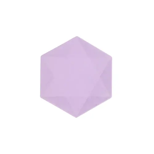 [9918247] Lot de 6 Assiettes Hexagonales Décor Violet 15cm