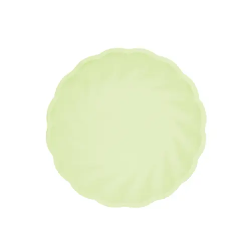 [9918258] Lot de 6 Assiettes Rondes Décor Vert 18.8cm