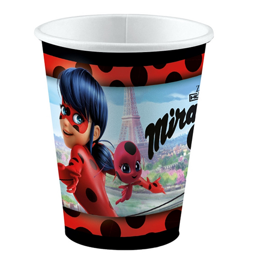 [9902874-66] Lot De 8 Verres 250Ml Miraculous - Amscan
