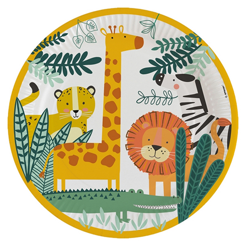 [9909345-66] Lot De 8 Assiettes 23Cm Jungle - Amscan