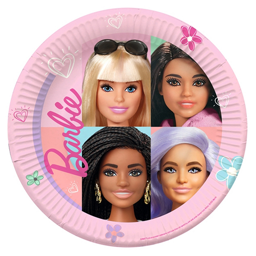 [9915482-66] Lot De 8 Assiettes 23Cm Barbie - Amscan