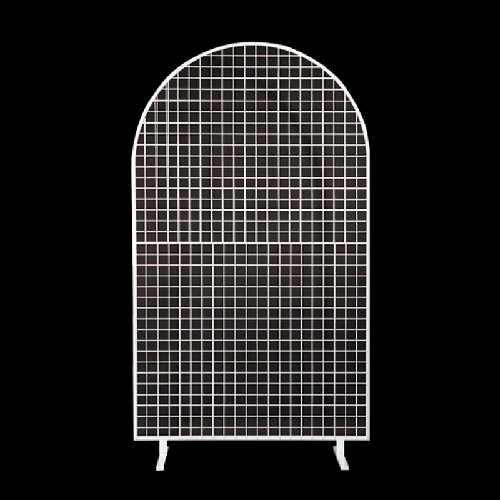 [B461-1510W] Cadre Maille Arrondi En Métal Blanc 1.5M – Borosino - FDS