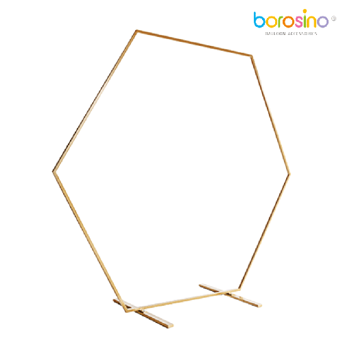 [B466-2.0G] Arche Hexagonale Dorée En Métal – Borosino 