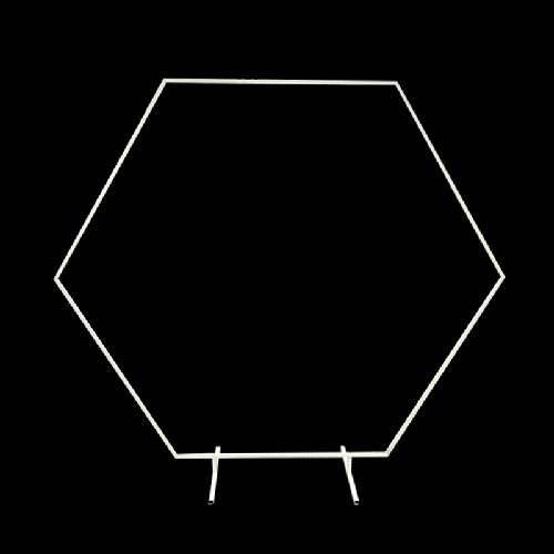 [B466-2.0W] Arche Hexagonale Blanc En Métal – Borosino