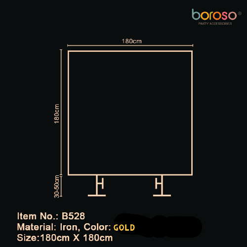 [B528] Structure Carré Gold 180Cm – Borosino