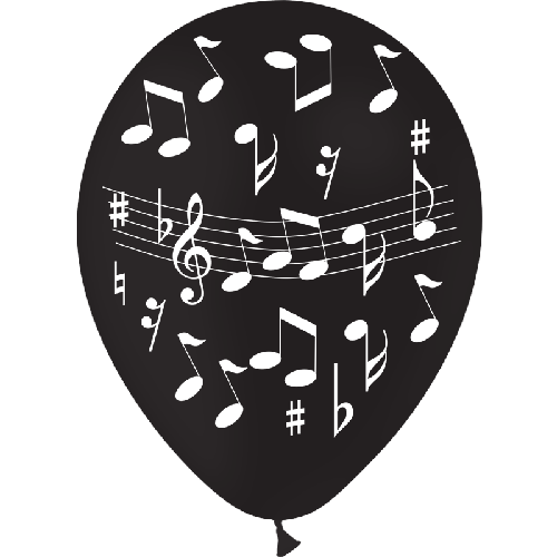[GBT1211N] 8 Ballons 12" Hg95 Musique Noir - FDS