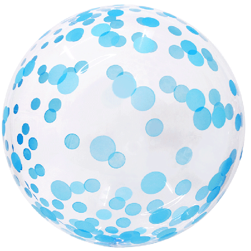 [BBQ006-2] Confetti Bubble 18" Bleu - FDS