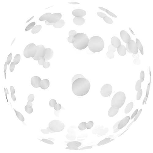 [BBQ006-9] Confetti Bubble 18" Argent - FDS