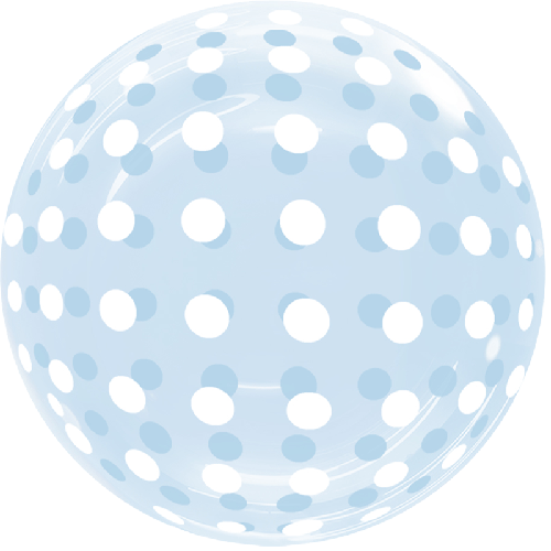 [BBQ007-9] Dots Bubble 18" Bleu