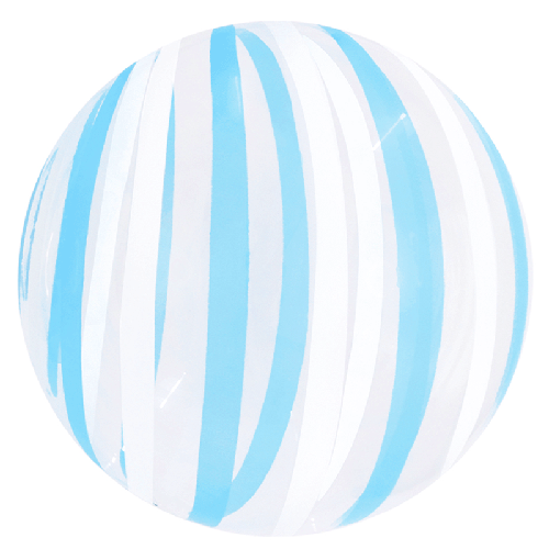 [BBQ008-1] Stripe Bubble 18" Bleu Blanc - FDS