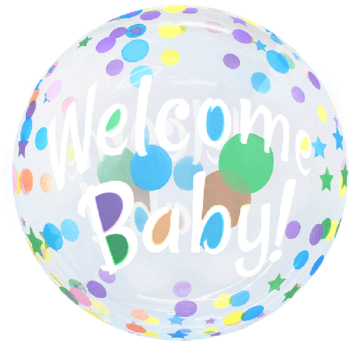 [BBQ010-10] Printed Bubble 20" Welcome Baby - FDS