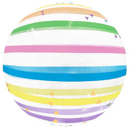 [BBQ010-12] Printed Bubble 20" Colorful Stripes - FDS