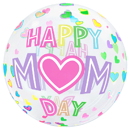 [BBQ010-15] Printed Bubble 20" Happy Mom Day