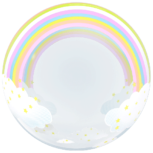 [BBQ010-42] Printed Rainbow and Clouds Bubble 20"