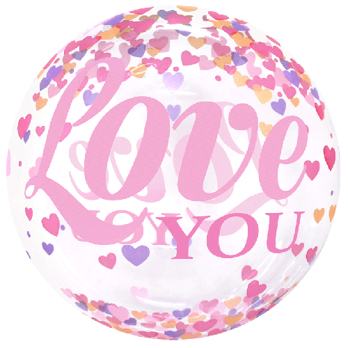 [BBQ010-5] Printed Bubble 20" Love You