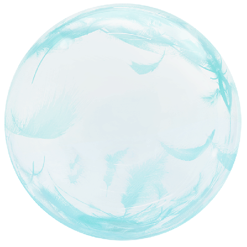 [BBQ014-10] Printed Tiffany Bleu Feather Bubble 18" - FDS
