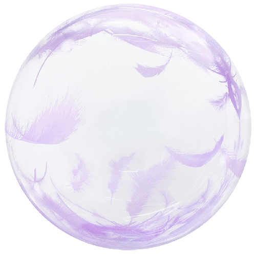 [BBQ014-9] Printed Violet Feather Bubble 18" - FDS