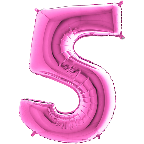 [G015F-P] Chiffre '5' Fushia 40" - Grabo